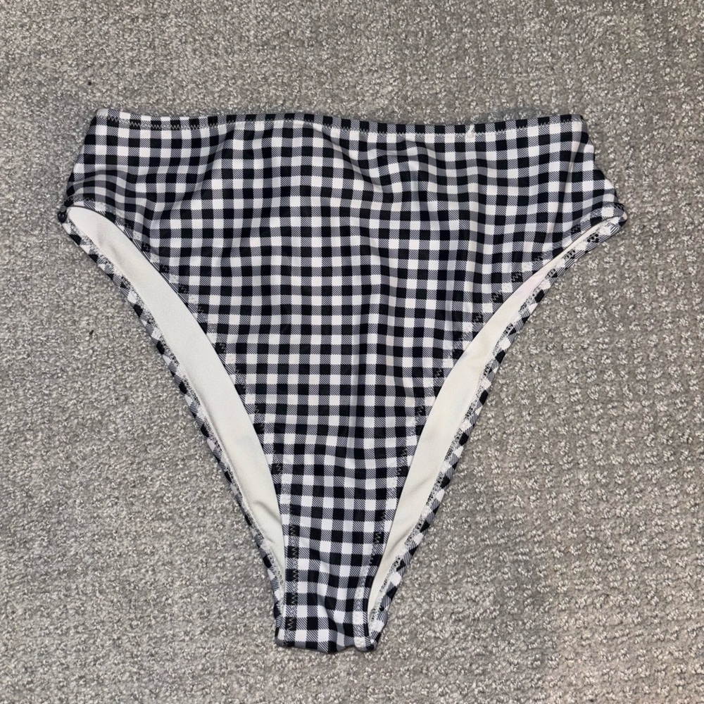 High Waisted Checkered Bikini Bottoms